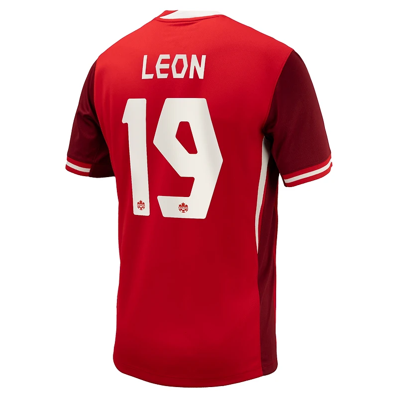 Men's Nike Adriana Leon Red Canada Soccer 2024 Home Replica Jersey