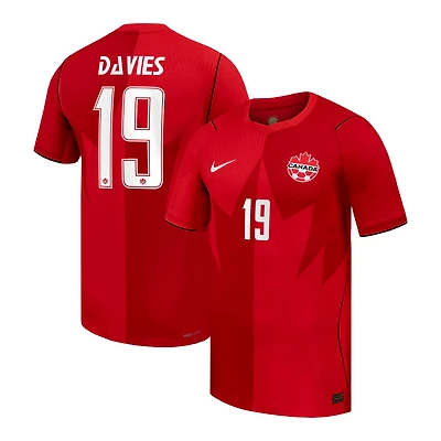 Maillot domicile authentique Nike Alphonso Davies rouge Canada Soccer 2026 pour homme
