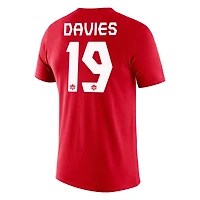 Men's Nike Alphonso Davies Red Canada Soccer Legend Name & Number Performance - T-Shirt