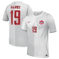 Men's Nike Alphonso Davies White Canada Soccer 2026 Third Stadium Replica Jersey