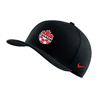Nike noir Canada Soccer pour hommes avec logo principal Swoosh Performance Flex - Casquette