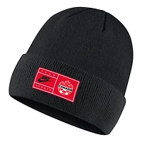 Logo de l'équipe de football du Canada Nike noir pour hommes - Bonnet en tricot à revers
