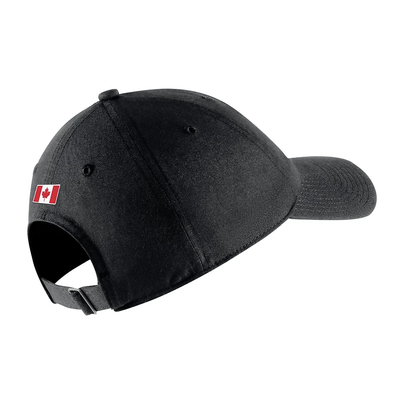 Casquette réglable Nike Canada Soccer We Can Campus pour hommes, noir - Casquette