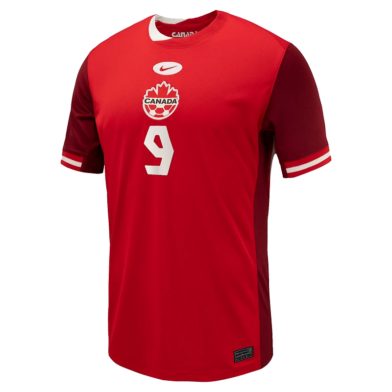Men's Nike Cyle Larin Red Canada Soccer 2024 Home Replica Jersey