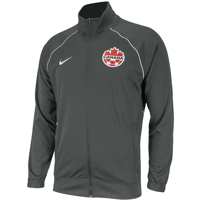 Men's Nike Gray Canada Soccer Anthem Raglan Full-Zip Jacket