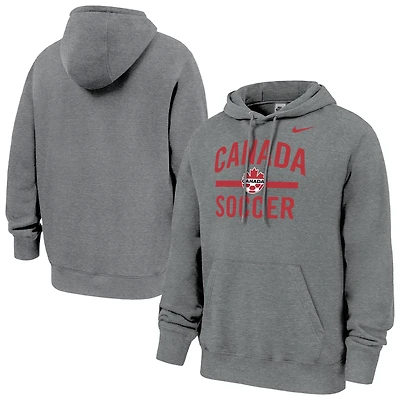 Men's Nike Heather Gray Canada Soccer Club Fleece Hoodie