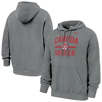 Men's Nike Heather Gray Canada Soccer Club Fleece Hoodie