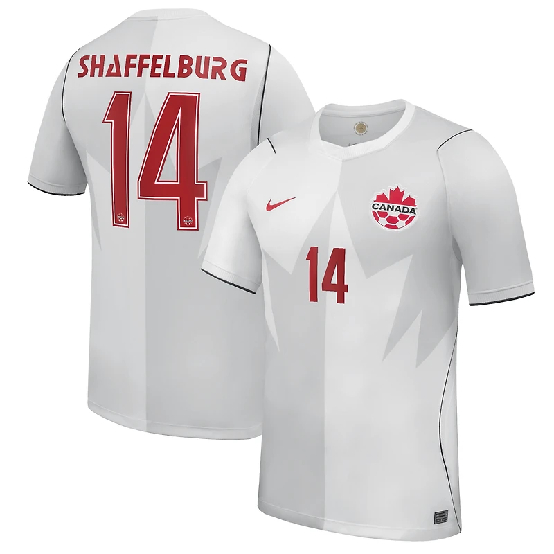 Men's Nike Jacob Shaffelburg White Canada Soccer 2026 Third Stadium Replica Jersey