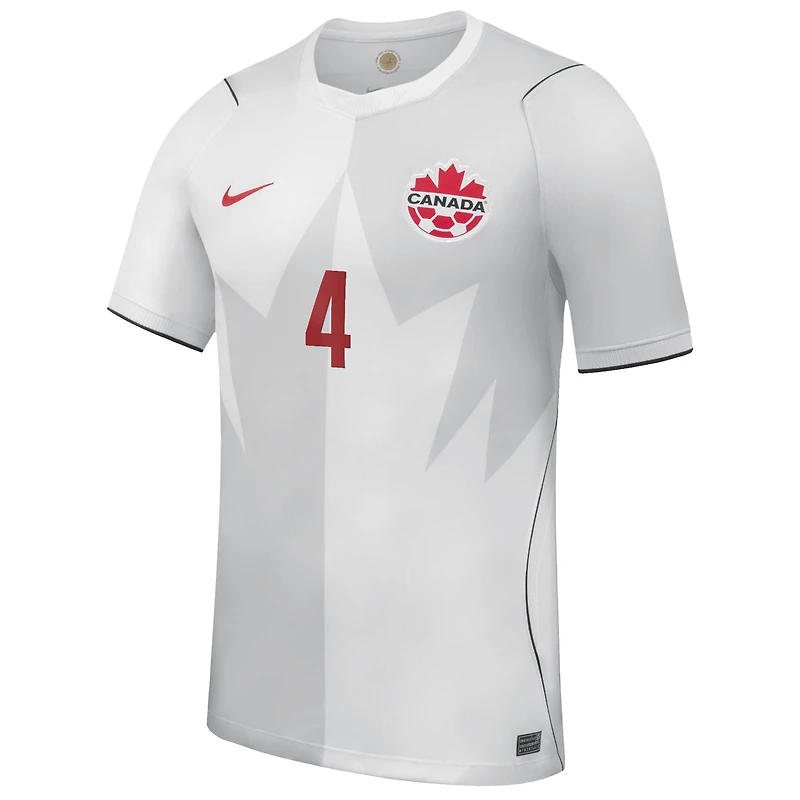 Men's Nike Luc de Fougerolles White Canada Soccer 2026 Third Stadium Replica Jersey