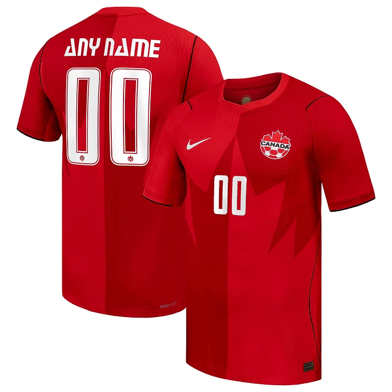 Maillot domicile authentique personnalisé Nike rouge Canada Soccer 2026 pour homme