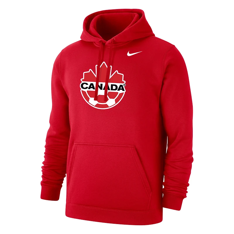 Men's Nike Red Canada Soccer Club Primary Pullover Hoodie