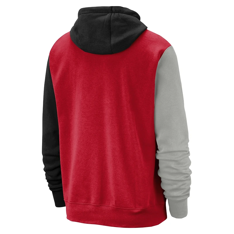 Sweat à capuche en polaire Nike Canada Soccer Color Block Club pour homme, rouge
