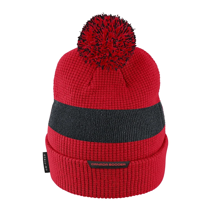Men's Nike Red Canada Soccer - Cuffed Knit Hat with Pom