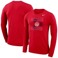 T-shirt à manches longues Nike rouge Canada Soccer Legend Dri-FIT pour homme