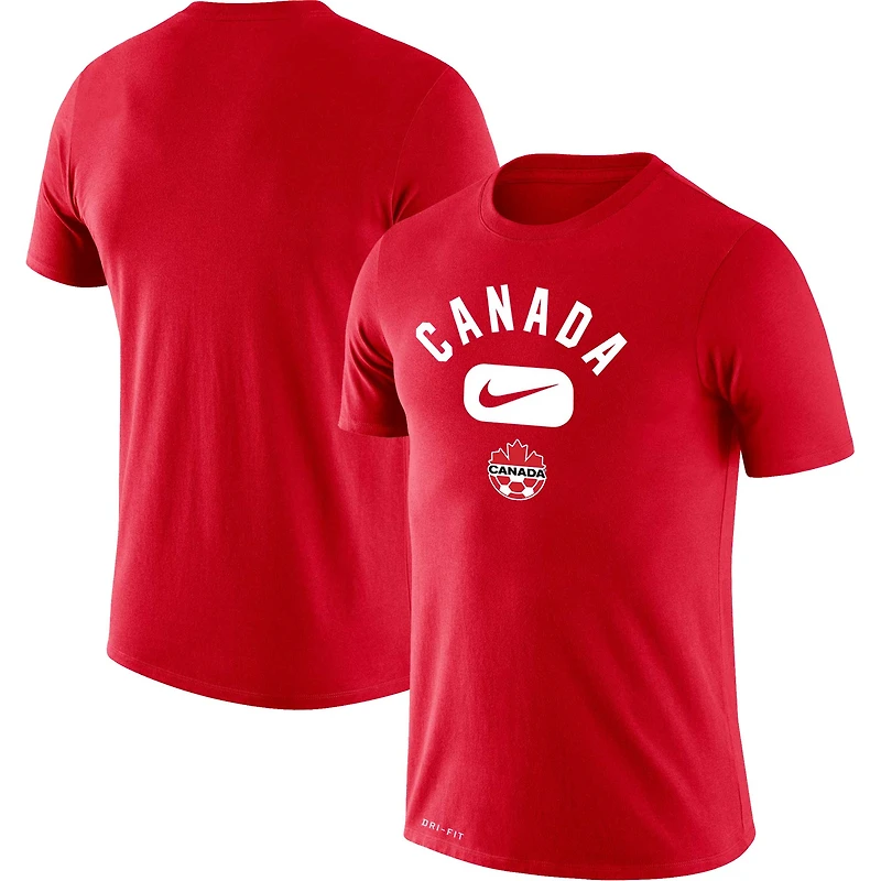 T-shirt Nike Canada Soccer Lockup Legend Performance pour homme, rouge