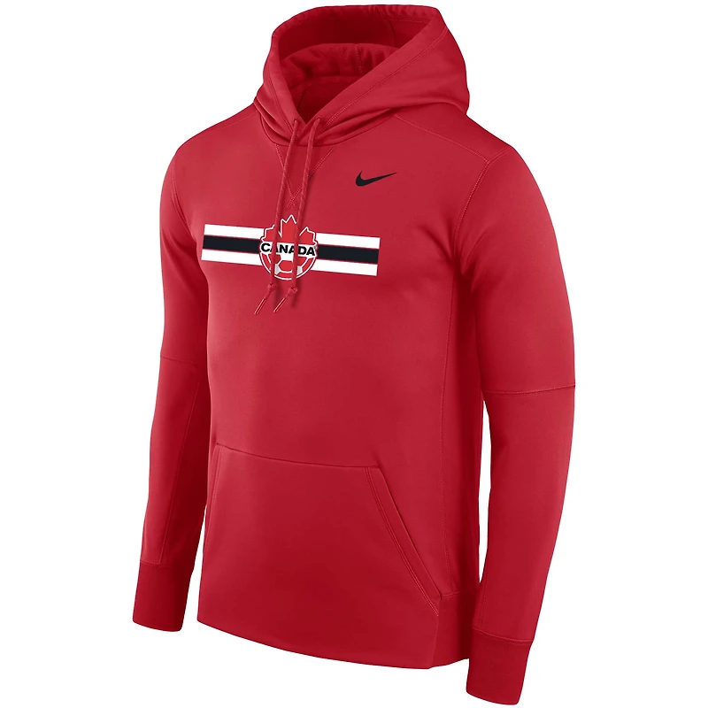 Chandail à capuchon en molleton Nike Canada Soccer Performance pour homme, rouge