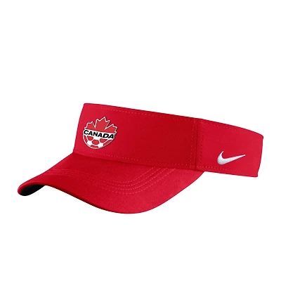 Visière réglable Performance avec logo principal de Canada Soccer pour homme, rouge Nike