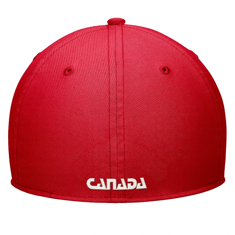 Casquette Nike Canada Soccer Rise Swoosh Performance Flex rouge pour homme