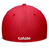 Casquette Nike Canada Soccer Rise Swoosh Performance Flex rouge pour homme