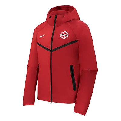 Veste à capuche zippée intégrale Nike Canada Soccer Tech rouge pour homme