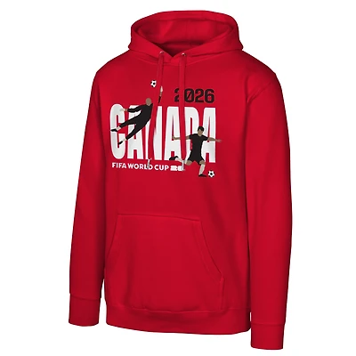 Sweat à capuche rouge Outerstuff pour homme, supporter du Canada, Coupe Monde de la FIFA 2026