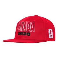 Casquette snapback rouge Outerstuff pour homme, Coupe du Monde de la FIFA 2026 Canada, neuve (jamais portée).