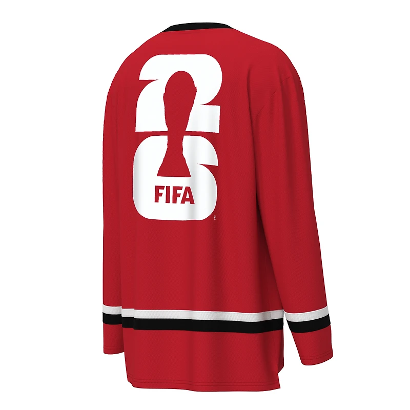 Maillot de hockey Outerstuff rouge pour homme, Coupe du Monde la FIFA 2026, Canada