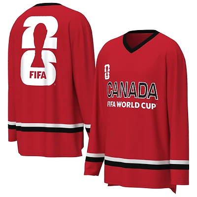 Maillot de hockey Outerstuff rouge pour homme, Coupe du Monde la FIFA 2026, Canada