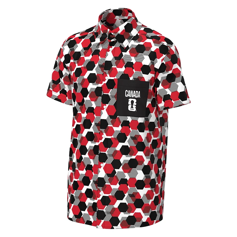 Men's Outerstuff Red FIFA World Cup 2026 Canada Woven Button-Down Shirt