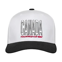 Men's Outerstuff White FIFA World Cup 2026 Canada Pre-Curved Snapback Hat