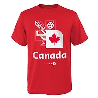 T-shirt homme rouge Canada Soccer Coupe du Monde FIFA Qatar 2022 - Action de jeu
