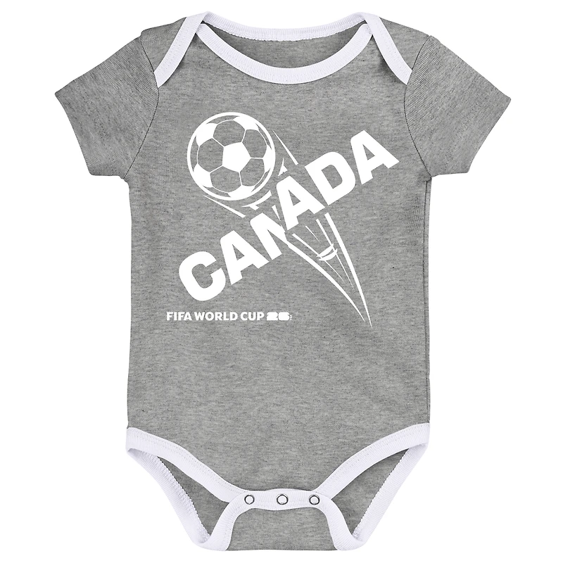 Newborn Outerstuff Canada FIFA World Cup 2026 3-Pack Bodysuit Set