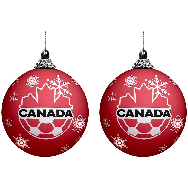 Lot de 2 décorations lumineuses The Sports Vault Red Canada Soccer