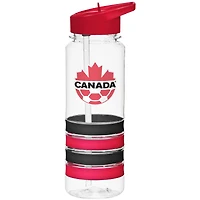 Gourde de soccer rouge Sports Vault Canada de 740 ml (25 oz) avec bande