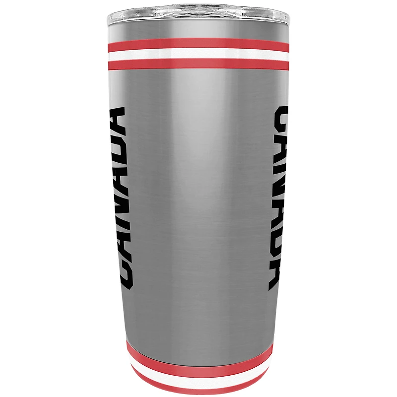 The Sports Vault Silver Canada Soccer 20oz. Stainless Steel Tumbler
