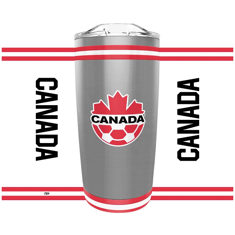 The Sports Vault Silver Canada Soccer 20oz. Stainless Steel Tumbler