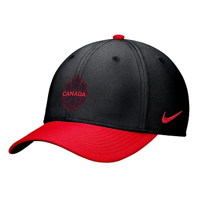 Unisex Nike Black/Red Canada Soccer Colorblock Rise Flex Hat