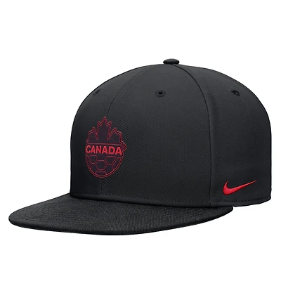 Casquette unisexe Nike noire Canada Soccer Pro ajustable