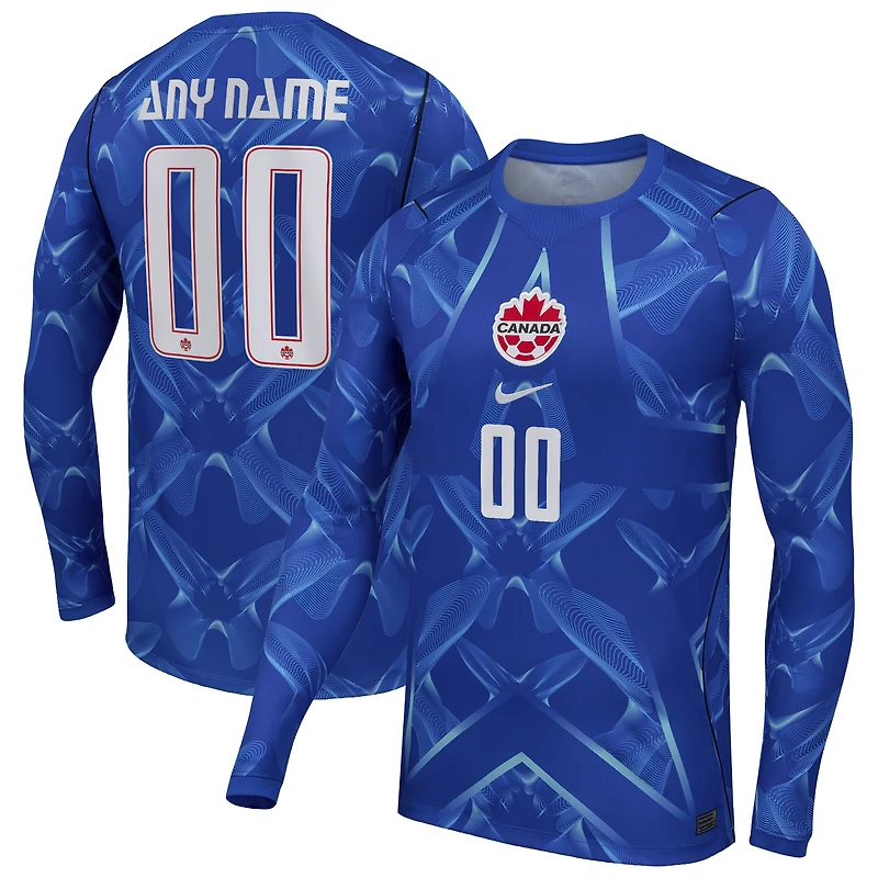Unisex Nike  Blue Canada Soccer 2026 Stadium Replica Custom Goalkeeper Jersey