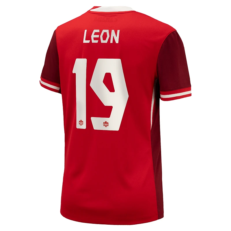 Maillot Nike Adriana Leon pour femme, rouge, Canada Soccer 2024, réplique domicile