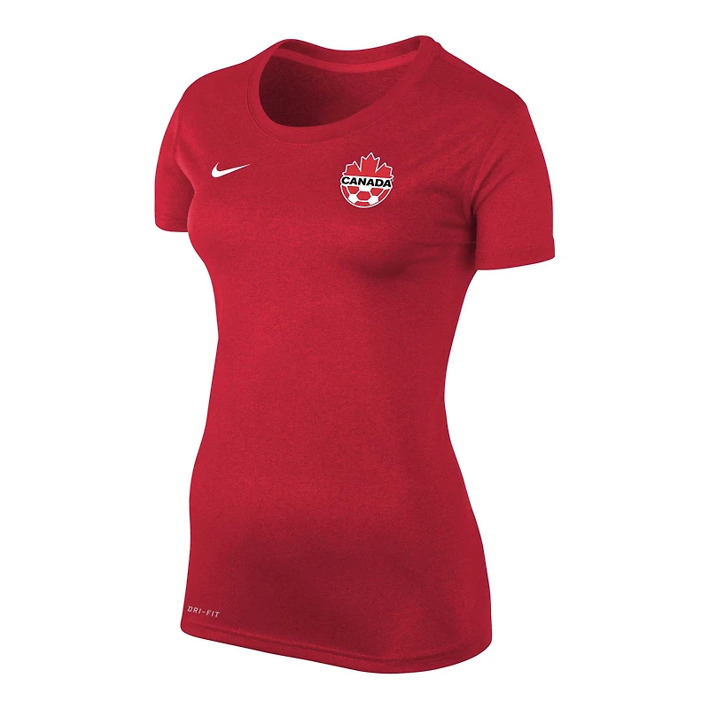 Women's Nike Alphonso Davies Red Canada Soccer Legend Name & Number Performance - T-Shirt