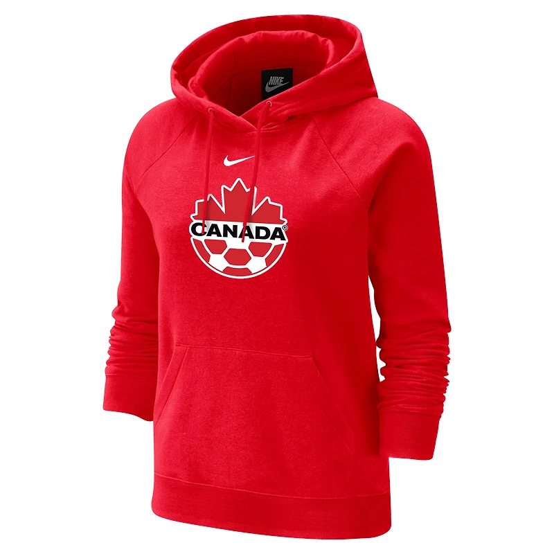 Women's Nike Red Canada Soccer Varsity Raglan Tri-Blend Pullover Hoodie