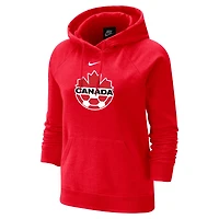 Women's Nike Red Canada Soccer Varsity Raglan Tri-Blend Pullover Hoodie