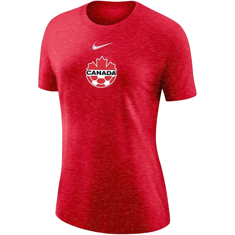 T-shirt universitaire Nike rouge Canada Soccer pour femme