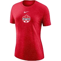 T-shirt universitaire Nike rouge Canada Soccer pour femme