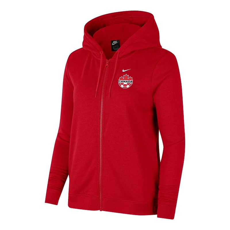 Women's Nike Red Canada Soccer Varsity Tri-Blend Full-Zip Hoodie