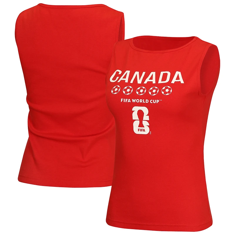 Women's Outerstuff Red Canada FIFA World Cup 2026 Country Supporter Boat Neck Tank Top