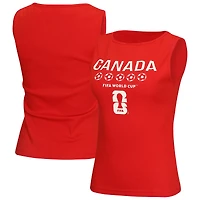 Débardeur à col bateau rouge Outerstuff pour femme, supporter du Canada, Coupe Monde de la FIFA 2026