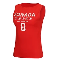 Débardeur à col bateau rouge Outerstuff pour femme, supporter du Canada, Coupe Monde de la FIFA 2026