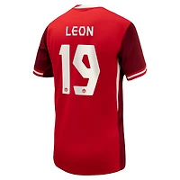 Youth Nike Adriana Leon Red Canada Soccer 2024 Home Replica Jersey